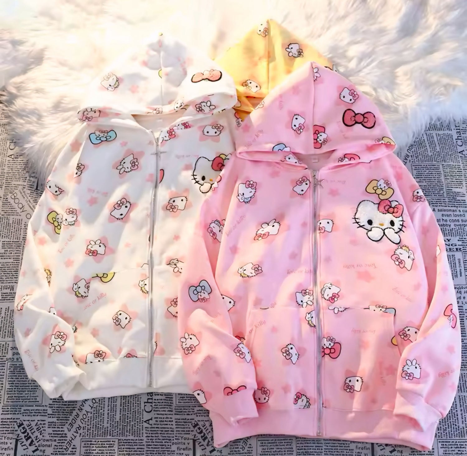 H-Kitty Hoodie Jacket Cute  Hooded Loose Jacket - Tirip